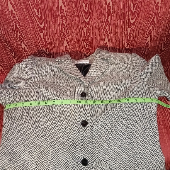 KASPER A.S.L. PETITE 2 Piece Long Sleeve Black/White 60% Wool Skirt Women Sz 8P - Picture 12 of 16